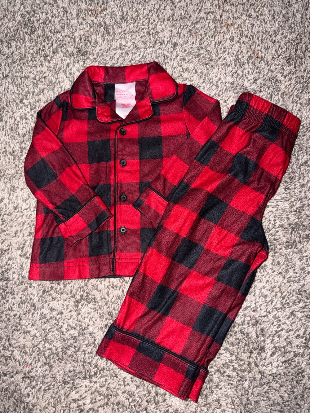 Wondershop Red and Black Buffalo Plaid Kids Pajama Set